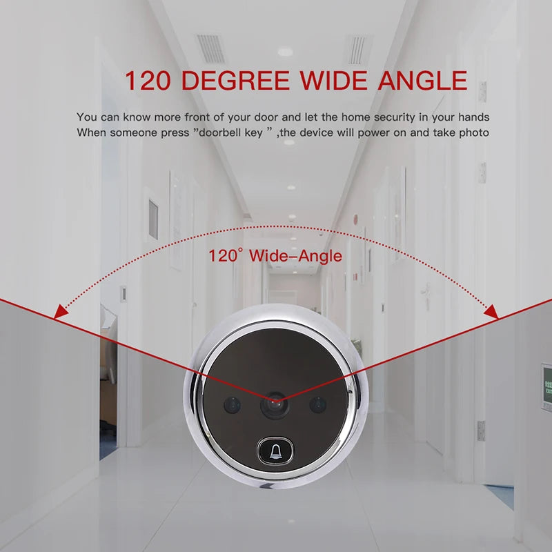 2.8" LCD Screen Electronic Door Viewer Bell IR Night Door Camera Photo Recording Digital Door Viewer Smart Peephole Doorbell
