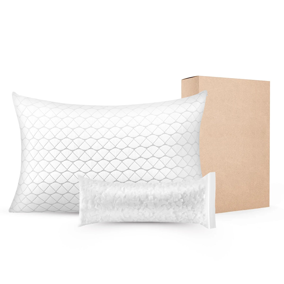 SucceBuy Bed Pillow for Sleeping Luxury Quality Hotel Pillow with Memory Foam Fill Includes Natural Firber Pillowcase, Bedding
