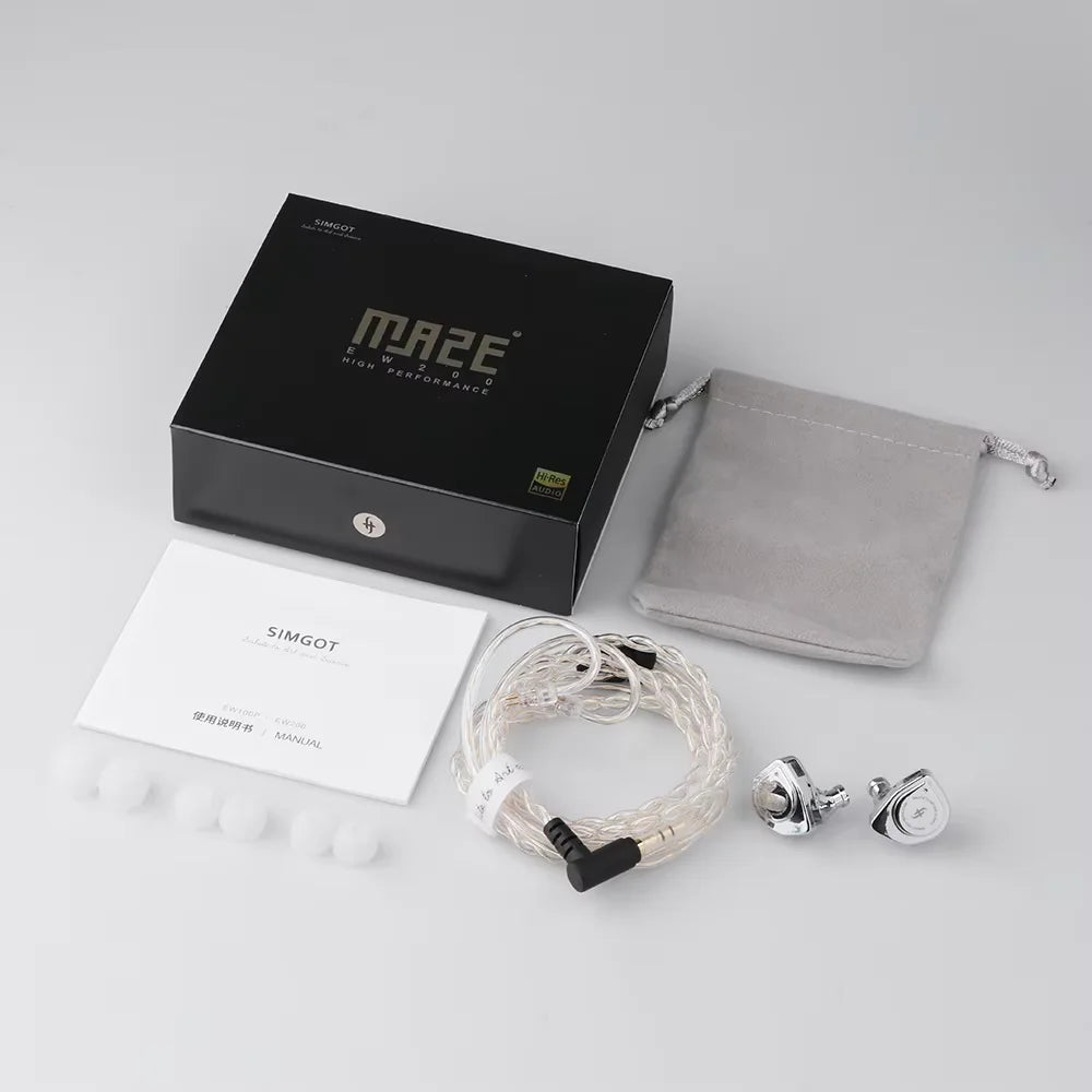 SIMGOT EW200 10mm Dynamic Driver SCP Diaphragm Hi-Fi In-Ear Earphones with Comfortable Wearing Design