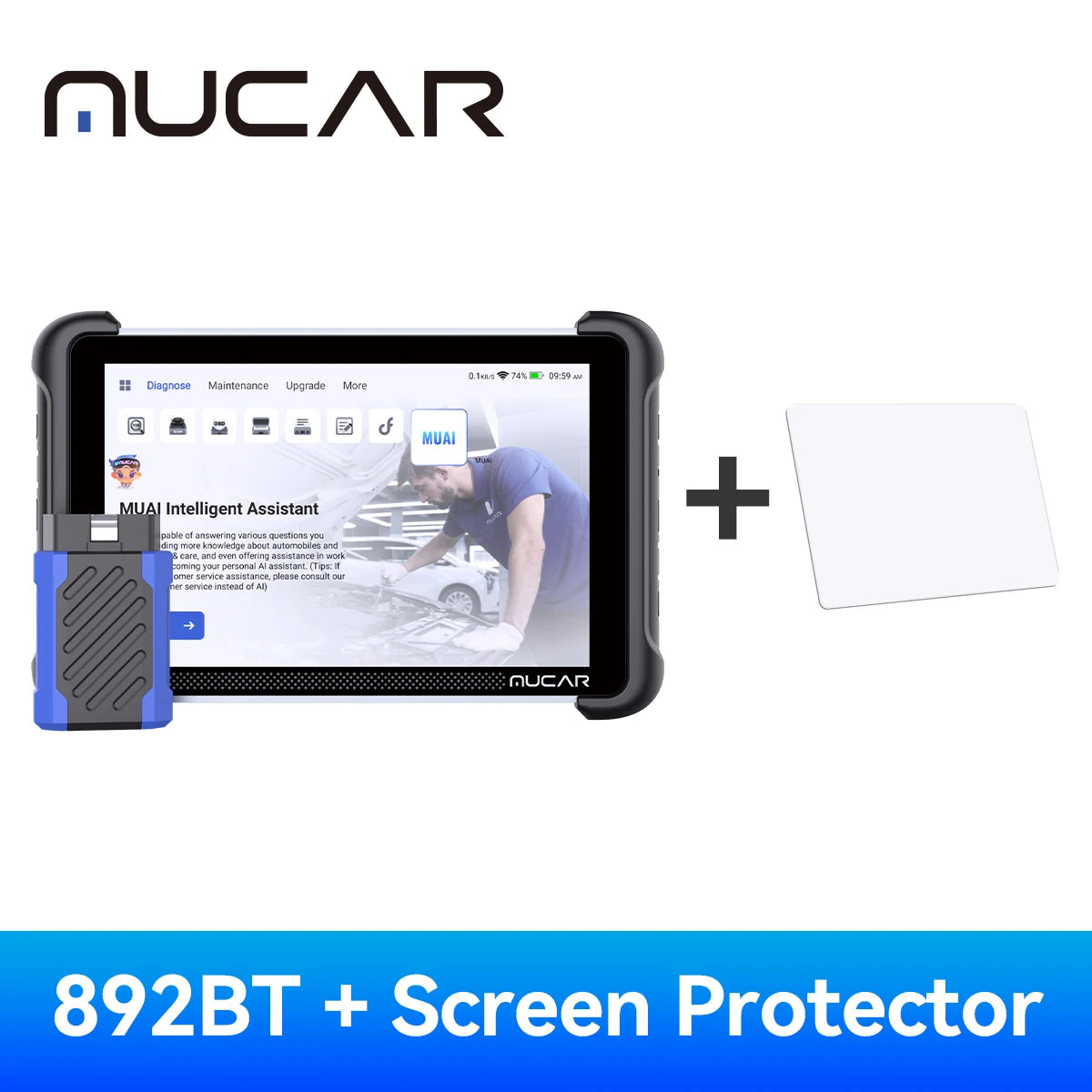 MUCAR 892BT Car Diagnostic Tools Free AI CANFD DoIP All System Auto Scan Tool ECU Coding Bi-Directional OBD2 Scanner 35 Resets