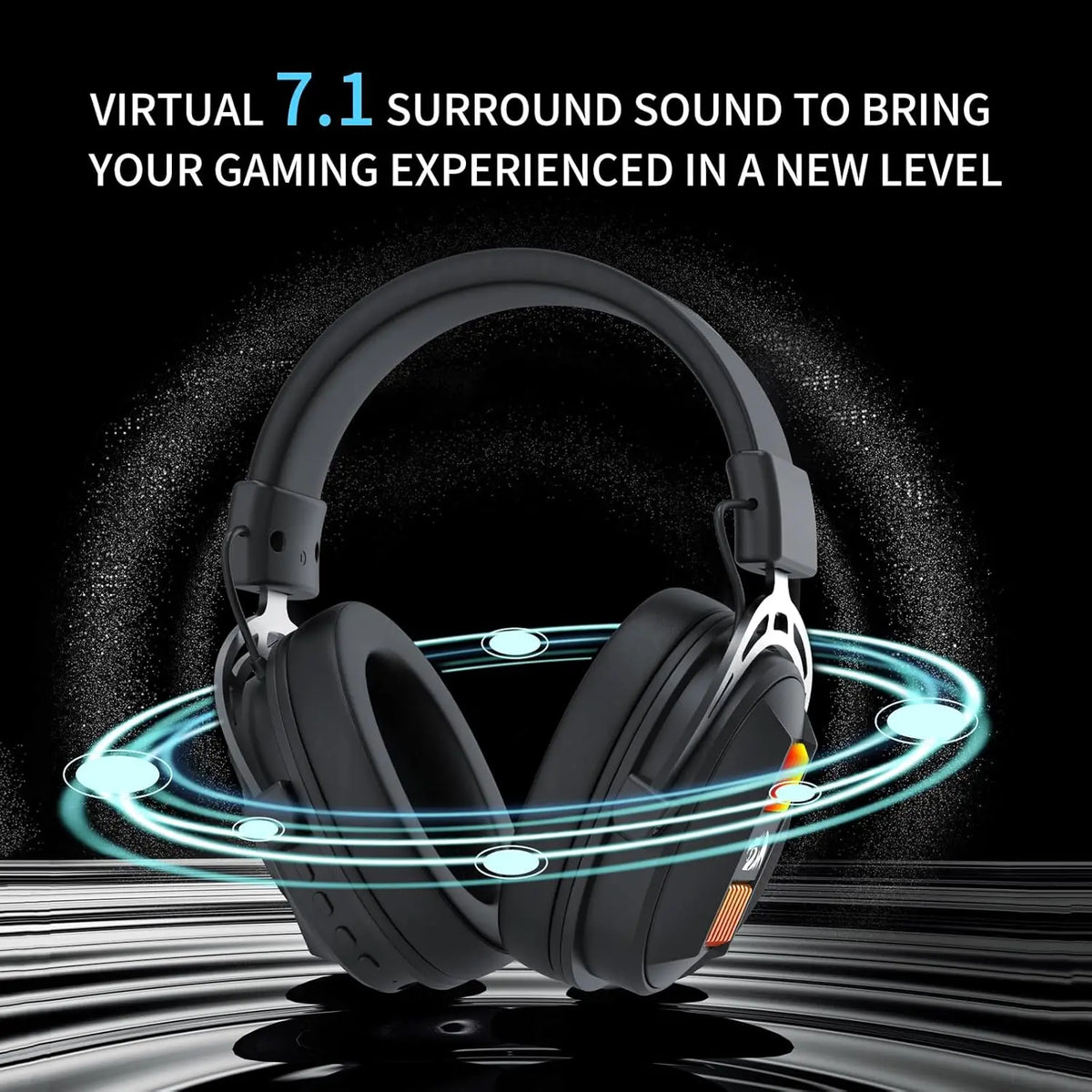 H375 Wired Gaming Headset, 53mm Drivers 7.1 Surround Sound, Detachable Noise Cancelling Mic, USB Computer Headset