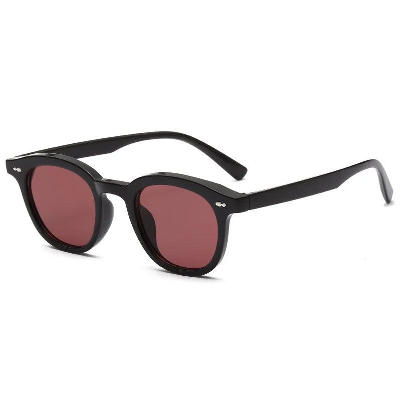 Vintage Fashion Round Sunglasses Women Men 2025 Brand Design Retro Rivet Yellow Blue Lens Square SunGlasses Male Female UV400