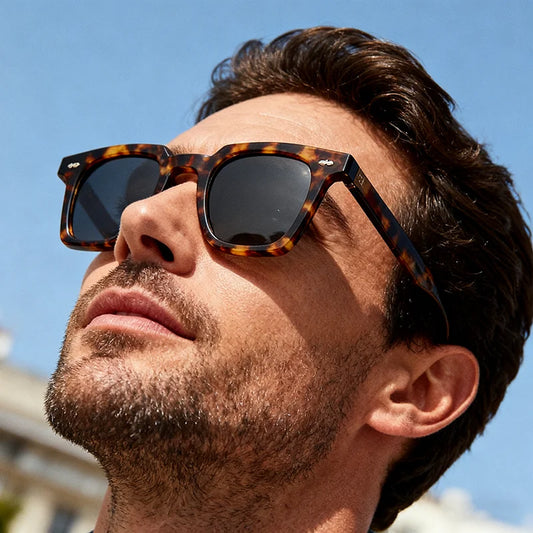 Vintage Fashion Round Sunglasses Women Men 2025 Brand Design Retro Rivet Yellow Blue Lens Square SunGlasses Male Female UV400