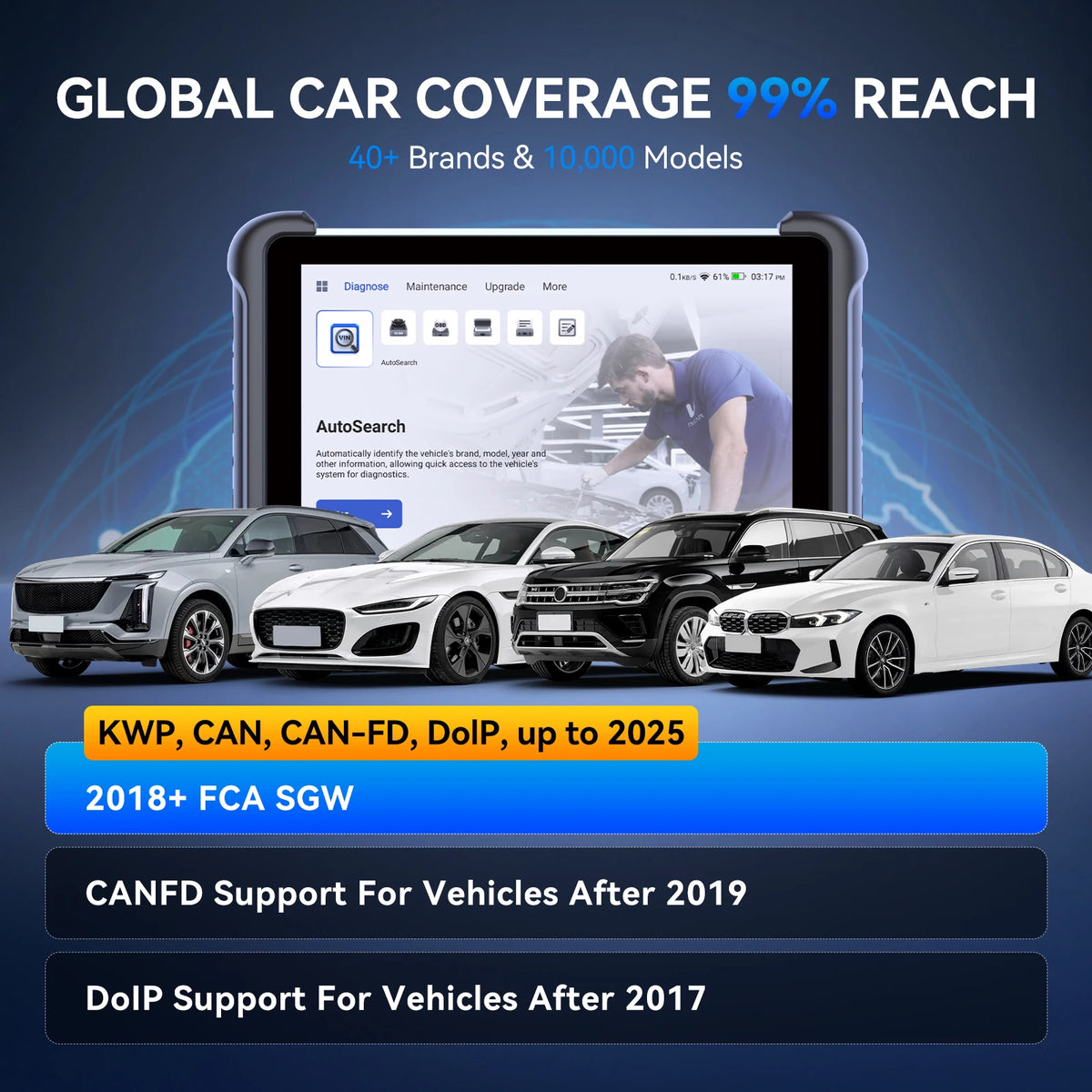 MUCAR 892BT Car Diagnostic Tools Free AI CANFD DoIP All System Auto Scan Tool ECU Coding Bi-Directional OBD2 Scanner 35 Resets