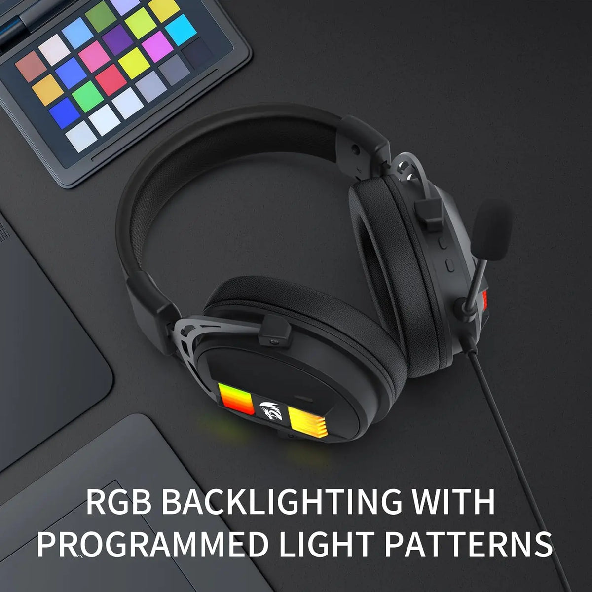 H375 Wired Gaming Headset, 53mm Drivers 7.1 Surround Sound, Detachable Noise Cancelling Mic, USB Computer Headset