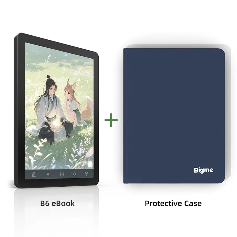 Bigme B6 6-inch E-book Reader, E-ink Screen Electronic Book, 36-level Front Light, Android 14 OS with Google Play ereader tablet