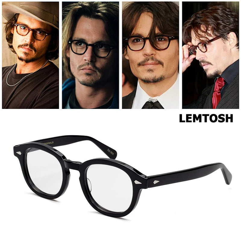 Glasses frame Men and Women Johnny Depp Lemtosh vintage glasses computer acetate glasses frame men's transparent lenses