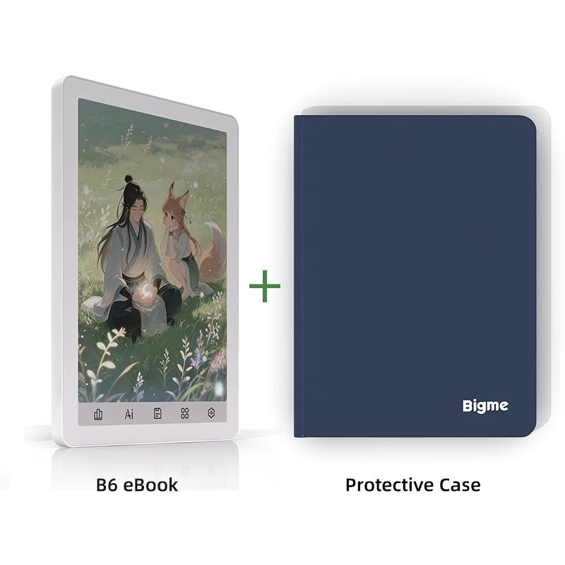 Bigme B6 6-inch E-book Reader, E-ink Screen Electronic Book, 36-level Front Light, Android 14 OS with Google Play ereader tablet